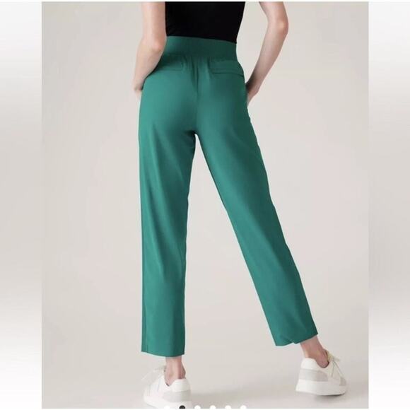 Athleta Brooklyn Ankle Pants Emerald Green Stretch Pull On 198671 Plus Size 22 - Picture 2 of 12